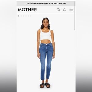 Mother ankle fray mid-rise jeans size 26